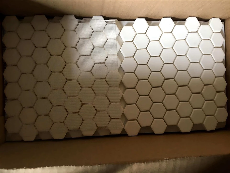 Mesh -Keset Keramik Hex Didhukung